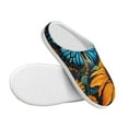 thumbnail image 3 of Fotbe Colorful Cloud Butterfly Sunflower Pattern Women's Fuzzy Curly Fur Memory Foam Loafer Slippers Indoor Outdoor Slippers Winter Home Shoes-46/47, 3 of 7