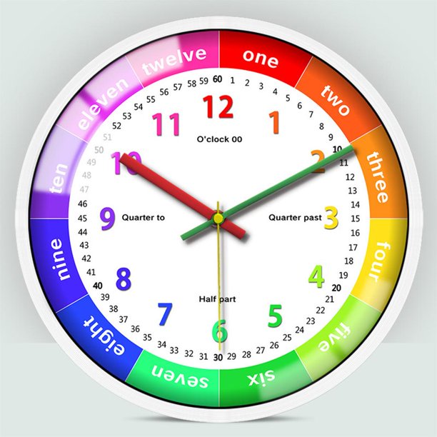 narración reloj señanza, habitación niño decoración de Reloj de pared silencioso, gran reloj de aprendizaje Colco reloj de pared