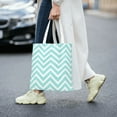 thumbnail image 6 of YFYANG Reusable Cotton Canvas Tote Shopping Bag, Zigzag Chevron Pattern Washable Portable Grocery Bag for Daily Travel, 6 of 8