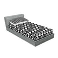 thumbnail image 2 of Ambesonne Geometric Fitted Sheet & Pillow Sham Set, Modern Circles with Dots, Twinxl, White and Black, 2 of 2