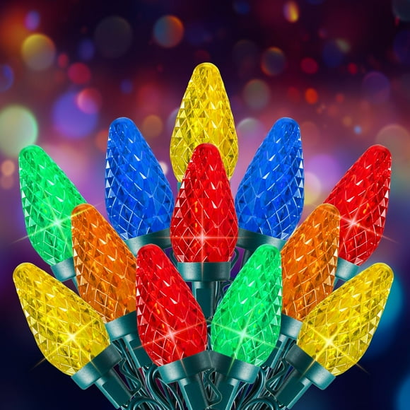 Cadena de luces navideñas Minetom C9, 25 m, 105 LED, multicolor