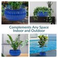 thumbnail image 4 of Sunnydaze Ceramic Ribbed Planter Bowl - Imperial Blue - 14.5" Round, 4 of 9
