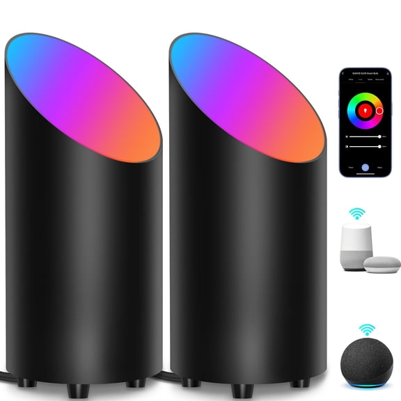 SUNVIE Smart Floor Can Lamp, RGBW Color Changing Uplight Spotlight with App Control, 5W Indoor Accent Light for Wall Artwork, Corner Lighting