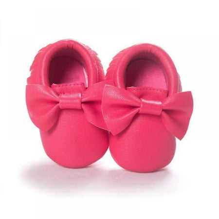 

Baby Moccasins Shoes Sole&Soft Sole PU Leather Tassel Bow Ballet Shoes for Toddler Newborn Boys Girls Shoes First Walkers 0-18 Months