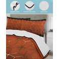 thumbnail image 4 of Orange Geometric Twin XL Size Down Alternative Comforter, Lightweight Comforter Quilt Bedding Set with Pillow Shams Ombre Modern Abstract Art All Seasons Bed Comforter Duvet Insert 68"x98", 4 of 7