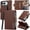 Brown, variant on Mynvo Slim Wallet Case for Apple iPhone Duo with Stylus Pen Holder, Folio Phone Cover with 2 Card Slots, Cash Pocket, Magnetic Closure Kickstand Protective Cover, Brown