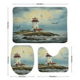thumbnail image 3 of Lighthouse Coast Scenery 3 Piece Bath Rugs Mat Set, Flannel Mats, Machine Washable Carpets Mat for Bathroom Kitchen, Tub Toilet Contour Mat Lid Cover, 3 of 7
