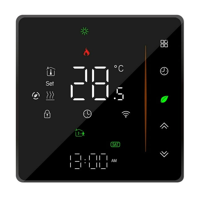HLONK WiFi Smart Thermostat Temperature Controller Weekly Programmable Supports Touch Control/ Mobile APP/ Voice Control Compatible with Alexa/Google Home for Electric Floor Heating 16A
