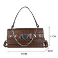 thumbnail image 2 of Bolsa de mano de cocodrilo para mujer, de hombro con cadena de amor, de mensajero de cuero PU Tmvgtek Para Estrenar, 2 of 9
