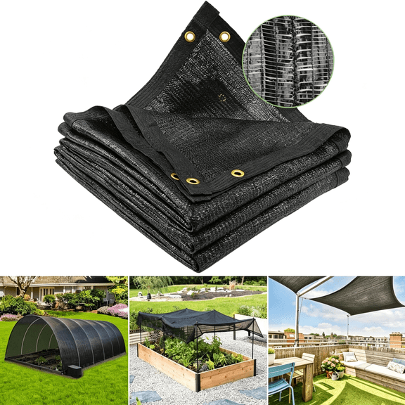 XENAKY 10X20 Ft Garden Shade Cloth 40%,Black Sunblock Mesh Tarp with Reinforced Brass Grommets,Plant Shade Cloth for Vegetables Greenhouse Patio
