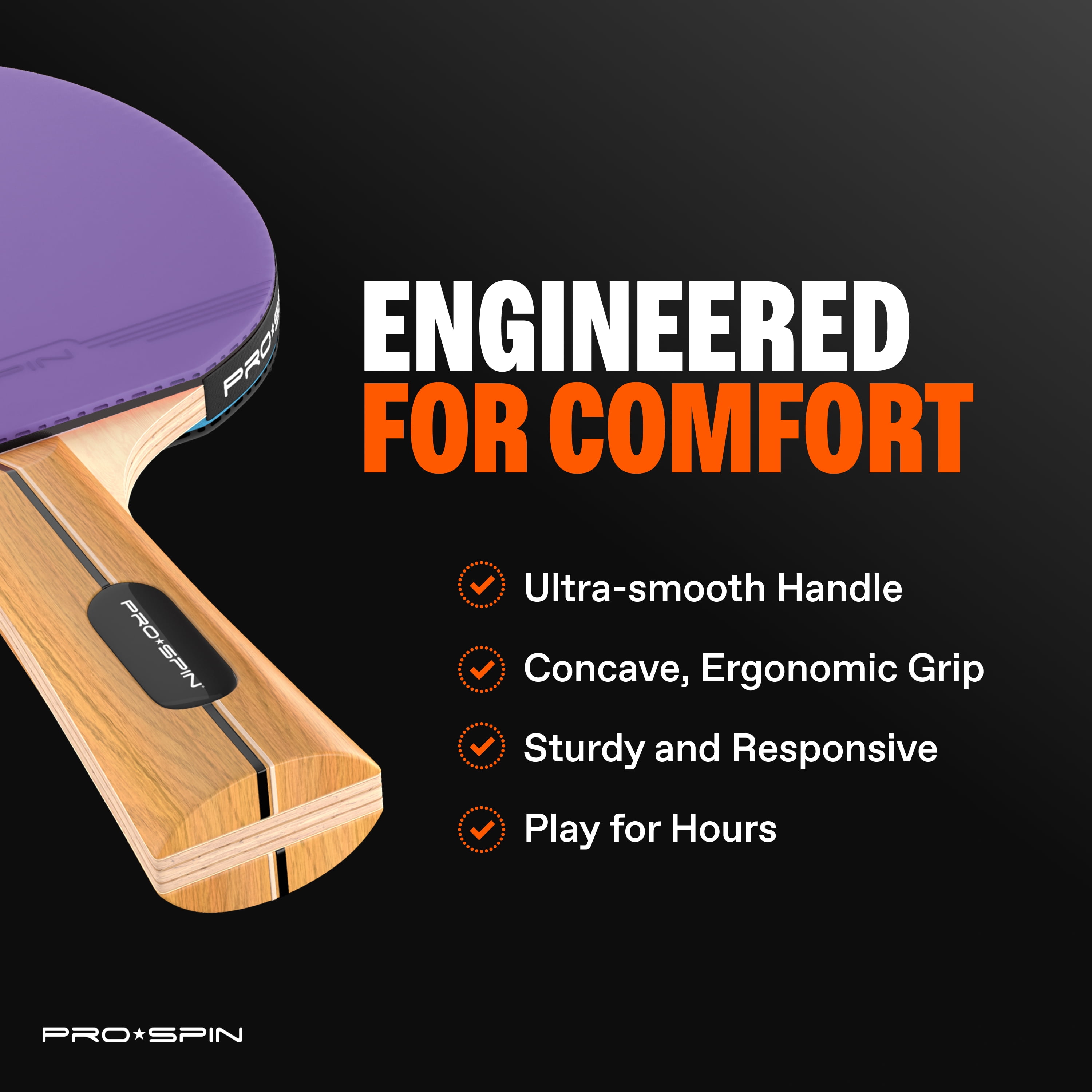 PRO SPIN Ping Pong Paddles - High-Performance Set with Premium Table Tennis Rackets, 3-Star Ping Pong Balls, Compact Storage Case | Professional Quality Ping Pong Paddle Set (2-Player Set)