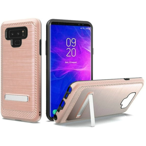 GSA Brushed Hybrid Case with Kickstand for Samsung Galaxy Note 9 - Rose Gold