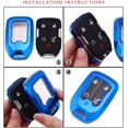 thumbnail image 4 of Key Fob Cover Compatible with GMC Sierra Acadia Terrain Yukon Chevy Silverado Suburban Tahoe 2018-2024 4 Button Keychain Case Holder Protector,Blue, 4 of 7