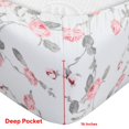 thumbnail image 3 of EnvioHome 100% Cotton Flannel Sheets King Size Bed Sheets Set with Deep Pockets, Brushed Flannel with Elastic Fitted Sheet Set, Soft & Cozy Sheets - 4 Piece Bedding and Pillowcase set, Blush Floral, 3 of 5