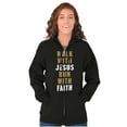 thumbnail image 4 of Walk With Jesus Christ Run Religious Zip Up Hoodie Men's Women's Brisco Brands L, 4 of 6