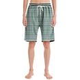 thumbnail image 2 of Lenpel Bermuda Shorts for Women Casual Striped Drawstring Elastic High Waisted Plus Size Comfy Lounge Shorts Athletic Knee Length Shorts, 2 of 4