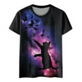 thumbnail image 4 of Fvwitlyh T-Shirt Robe Femmes Tunique en Vrac pour Femmes Casual Été Tops Floral Manches Courtes Col Rond Tee T-Shirt Fleur Imprimé Chemisier en Vrac B, M, 4 of 4