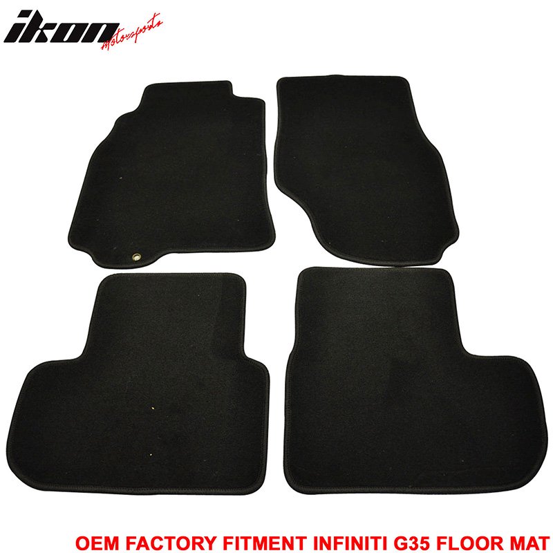 Compatible with 0307 Infiniti G35 OE Factory Style Black Nylon Carpet
