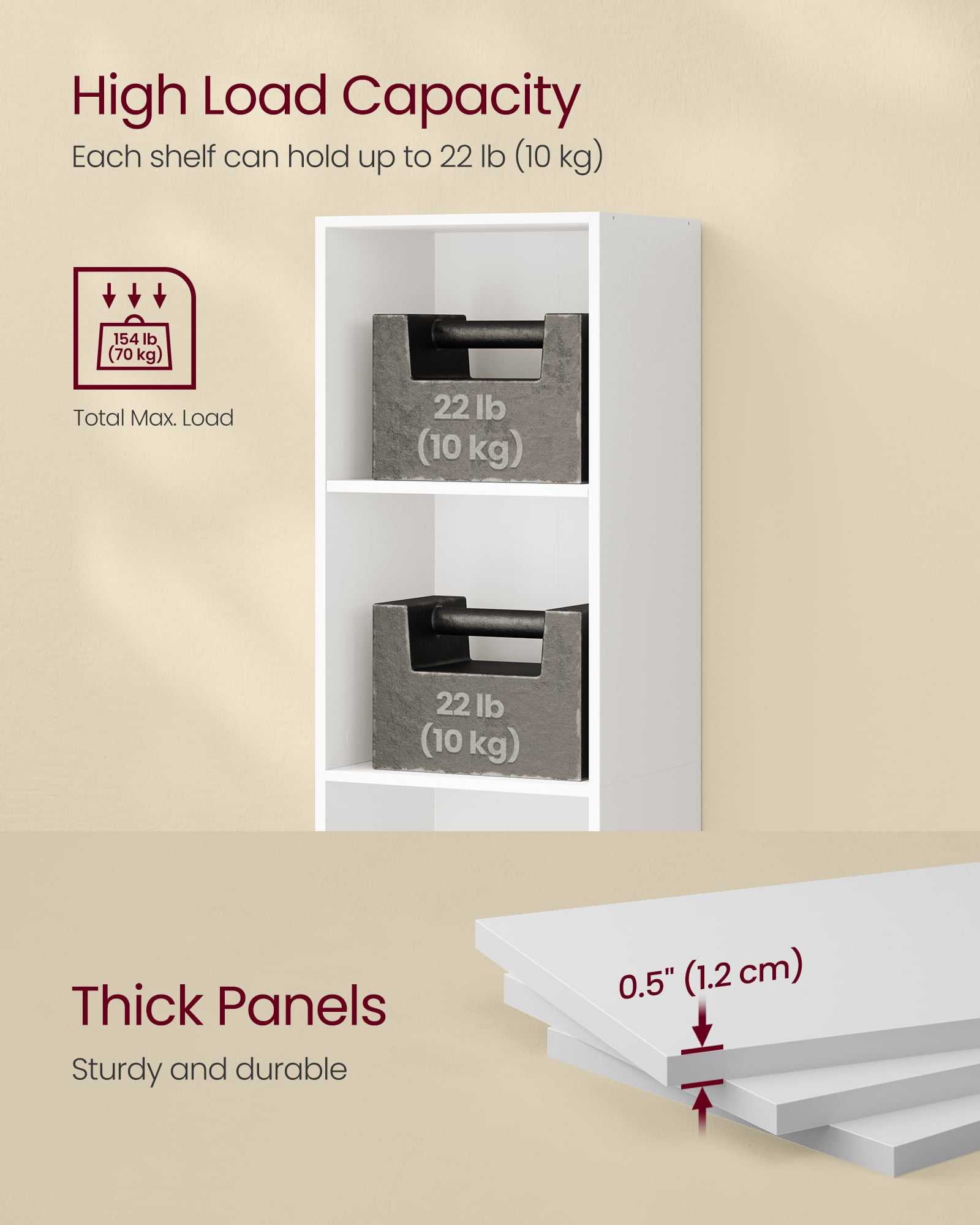 6 - Tier Open Bookshelf. Measuring 9.4 x 11.9 x 63.3 inches. Ideal for living rooms, home offices, or dining rooms.