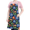 thumbnail image 5 of Pioneer Flower Floral Print Pattern Apron for Women and Men, Cotton Linen Waterproof with Pockets, Adjustable, 33x27 Inch for Kitchen, Gardening, BBQ, Salon, 5 of 6