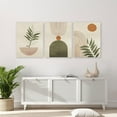 thumbnail image 3 of Green Boho Wall Art Set of 3, Framed Canvas Wall Art Green Polygon Tropical Leaves Abstract Geometric Line Artwork, Mid-Century Modern Wall Prints Poster, Nordic Green Boho Wall Decor for, 3 of 6