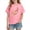 #0303-Pink, variant on Kids Back to School Graphic Print Casual Short Sleeve Cotton Tee Breathable Summer Top for Boys Girls School Activity