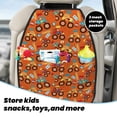 thumbnail image 5 of Fuzoiu Monster Truck,Truck Cartoon Print 2 Pack Kick Mat Back Seat Protector With 3 Storage Pockets, Universal Car Seat Back Organizer For Kids Pets, Waterproof Backseat Protector For Most Car, 5 of 8