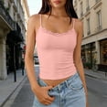 thumbnail image 2 of HAYIMI Women Spaghetti Strap Built In Bra Camisole With Lace Shelved Cups Double Layer Adjustable Straps Everyday Layering Tank Tops Summer Round Neck Solid Color Sleeveless Stylish Vests, 2 of 4