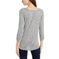 thumbnail image 2 of BCX Junior's Ribbed Twist Front Top Gray Size S, 2 of 6