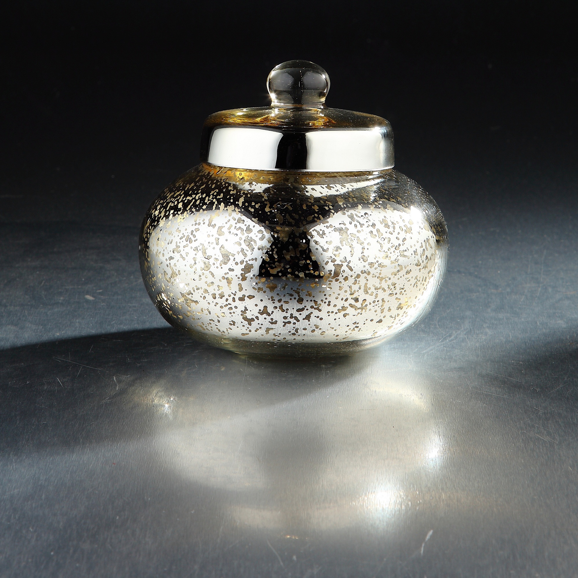 6.5" Golden Colored Decorative Candy Dish Jar with Finial Lid Walmart