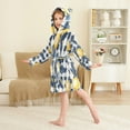 thumbnail image 4 of FORMRS Niños Bathrobe Unisex Hooded Robe Soft Plush Pajamas Sleepwear, Size 2-3T, Beige Plaid Lemon, 4 of 7