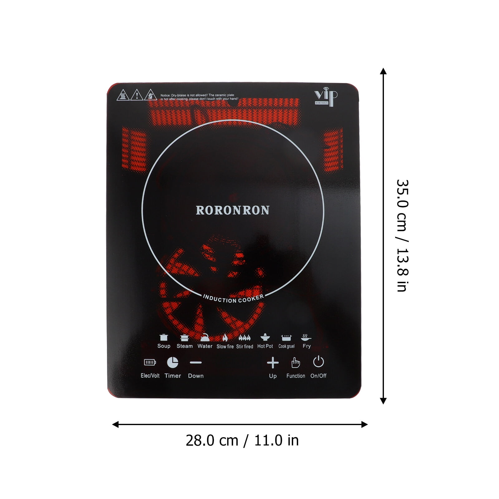 2200W Portable Induction Countertop Burner, 8 Temp Levels, Timer, Auto Pot Detection, Child Safety Lock