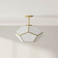 thumbnail image 5 of Latham Collection 18 in. Three-Light Vintage Brass Contemporary Flush Mount, 5 of 5
