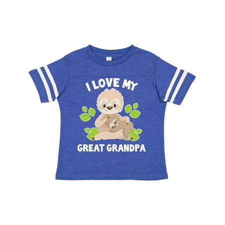 

Inktastic Cute Sloth I Love My Great Grandpa with Green Leaves Gift Toddler Boy or Toddler Girl T-Shirt