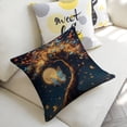 thumbnail image 5 of Tree butterfly moon Linen toss pillowcase Decoration pillowcase Gift preferred 18x18" Cushion cover 2 set Sofa pillowcase Sofa bedroom living room car, 5 of 8