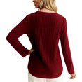 thumbnail image 4 of Long Sleeve Shirts for Women 2026 Spring Ribbed Crewneck Casual Basic Plain Tshirt Blouse Undershirt, 4 of 9
