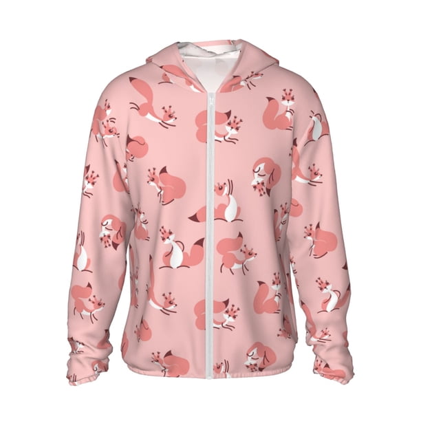 Fotbe Fox Chaqueta con Protección Solar UPF 50+ para Hombre y Mujer, Camisa con Capucha y Bolsillos-Large