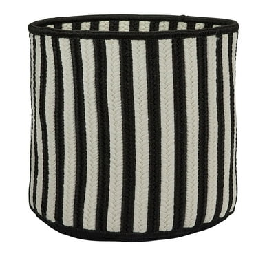 Colonial Mills 12" Black and White Handmade Striped Basket