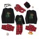 thumbnail image 1 of Pijamas navideños familiares a juego: camisa de manga larga con estampado de árbol de Navidad y pantalón a cuadros elástico para estar en casa., 1 of 9