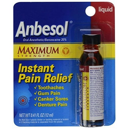 2 Pack - Anbesol Liquid Maximum Strength 0.41oz Each