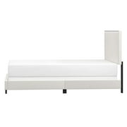 Willow Nailhead Trim Upholstered Full Bed, White Faux Leather