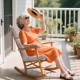 thumbnail image 2 of XXLYY Outdoor High Back Chair Cushions 2-Pack, 44”x22”x4” Waterproof Fade-Resistant Cushions with Ties for Adirondack & Rocking Chairs, 2 of 7