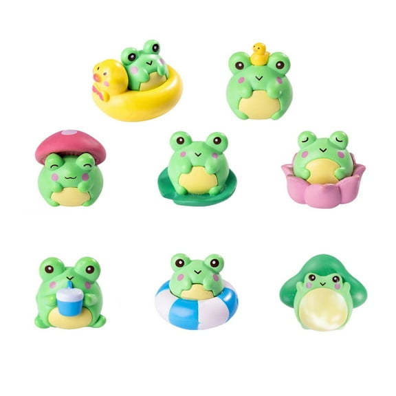Ciwanning 8Pcs Frog Garden Statues Miniature Animal Decorations For Landscape Indoor Outdoor Use