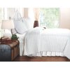 Greenland Home Fashions Ruffled 100% Cotton Quilt Set, White, 3-Piece King/Cal King