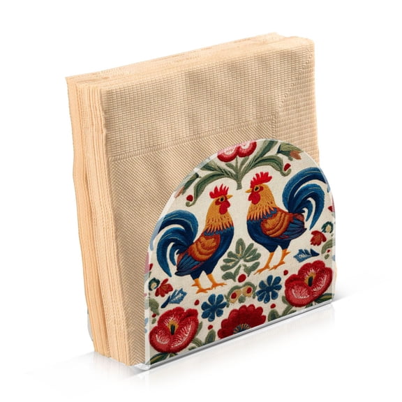 Napkin Holder for Table Kitchen Paper Tissue Organization Standing Paper Napkin Storage Male and Female Chickens