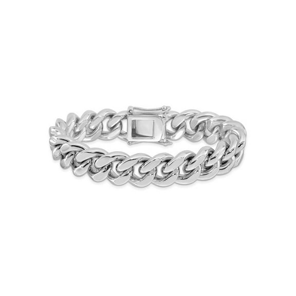 Gem & Harmony Mens Sterling Silver Curb Chain Bracelet 8.5 inches for Men