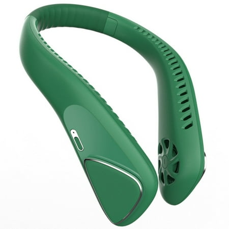 

Usb Electric Neck Fan Low Noise Bladeless Portable Mini Outdoor Sports Neck Fan Green