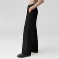 thumbnail image 4 of Womens Corduroy Pants High Waisted Wide Leg Dress Pants Loose Business Casual Work Office Trousers with Pockets Black, 4 of 7