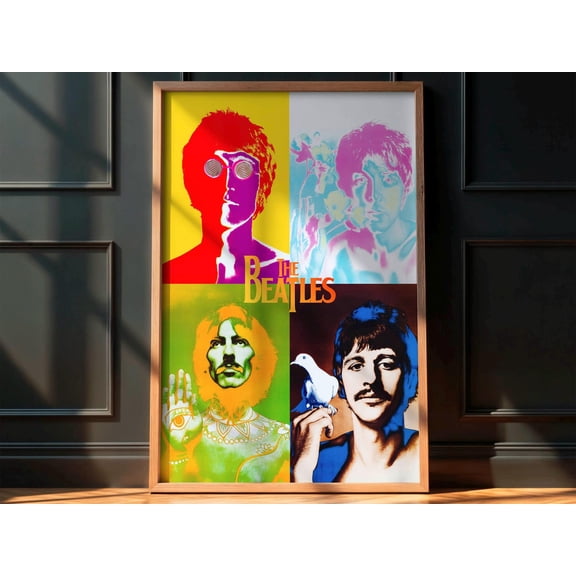 The Beatles Psychedelic Pop Art Poster Vintage Rock Band Wall Decor Size 24x36 Unframed Poster