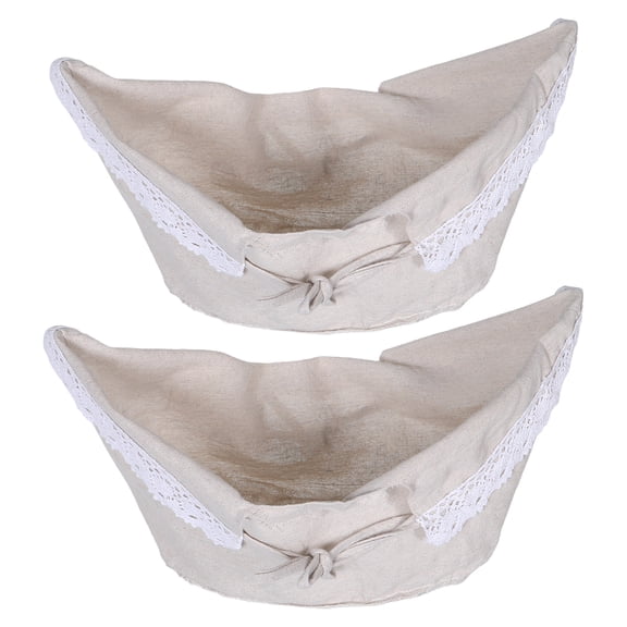 Raindrops Beige Cloth Basket Liner Boho Charm Universal Fit for Wicker Baskets 2Pcs